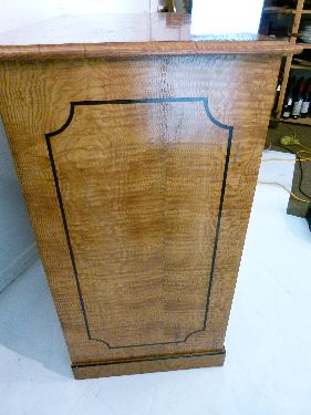 Victorian Hungarian ash chest fitted two short and three long drawers, each having ebonised - Image 4 of 11