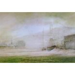 Kenneth Stanley Tadd (Contemporary) - Watercolour - Harbour Mist, Cumberland Basin, Bristol, signed,