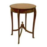 19th Century ormolu mounted rosewood crossbanded marquetry inlaid mahogany circular top centre table
