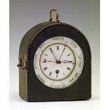 Late 19th Century Bourdon and Richards Patent brass cased ships style combined clock/metallic