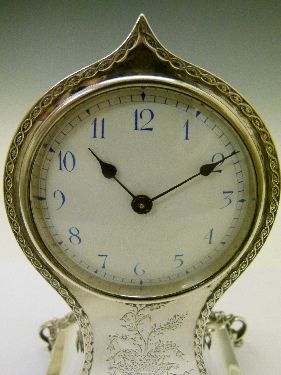 Edward VII engraved silver cased balloon shaped timepiece having engraved decoration depicting an - Image 7 of 10