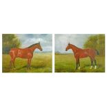 George Paice (1854-1925) - Pair of oils on canvas - Studies of horses in a landscape, one titled '