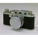 Cameras - Leica IIIc 35mm rangefinder camera No.462654, circa 1948/49, with original stitched