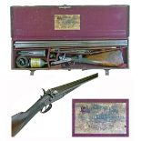 Fine double barrel 12 bore Bar-In-Wood hammer shot gun by William Powell & Son, Serial No: 7339,