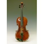 Early 20th Century German violin by Wilhelm Nurnberger, the interior with label reading 'Wilhelm
