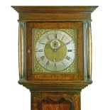 George III oak longcase clock by John Baylis of Tewksbury (sic), the hood with stepped cornice,