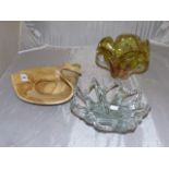 THREE DECORATIVE GLASS PIECES EST [£15- £30]