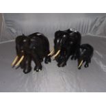 CARVED EBONY ELEPHANTS [£20-£40]
