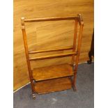 EDWARDIAN PINE TOWEL RAIL WITH TWO SHELVES ON THE BOTTOM EST [£ 20- £40]