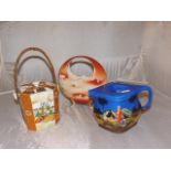 JAPANESE BISCUIT BARREL ,TEAPOT & MOON POSY BOWL EST [ £20- £40]