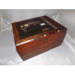 INLAID BURR WALNUT EBONY & MOP WRITING SLOPE A/F EST [£20- £40]