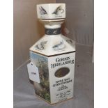 GORDON HIGHLANDERS 12 YEAR OLD SINGLE MALT IN CERAMIC WADE "FLY FISHING "DECANTER 43%1LITRE EST[£