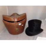 TOP HAT IN LEATHER BOX A/F EST[£10-£20]