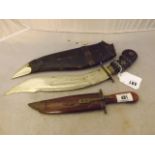 GURKHA KUKRI KNIFE WITH LEATHER SCABBARD & OTHER INDIAN KNIFE EST[£35-£70]