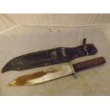 ORIGINAL BOWIE HUNTING KNIFE WITH LEATHER SHEATH EST [£25-£50]