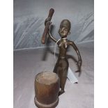 BRASS AFRICA TRIBAL WOMAN WITH POT EST [£15-£25]