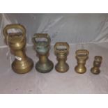 GRADUATED SET OF 5 BRASS WEIGHTS EST [£20-£40]