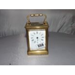 BRASS CARRIGE CLOCK BY S SMITH & SONS STRAND LONDON EST [£40-£60]