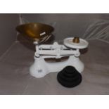 CAST IRON KITCHEN SCALES & WEIGHTS EST[£10-£20]