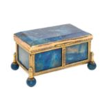 A French lapis lazuli and gilt bronze box 19th century 3,5x6,5x3,5 cm. rectangular-shaped,