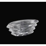 A Baccarat crystal centerpice France, 20th century 10x28x16 cm. oval body, signed under the base