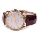 An 18K rose gold Zenith wristwatch 1950s  round watchcase with a diameter of 36 mm., ref. 5293,
