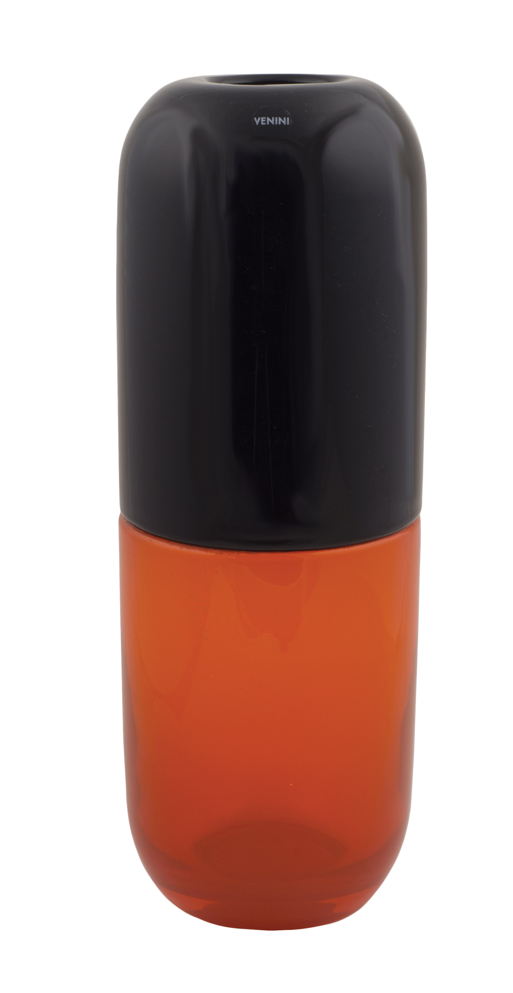 A Venini "happy pills" vase Fabio Novembre, 2012 33 cm. coloured black and orange, signed and