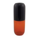 A Venini "happy pills" vase Fabio Novembre, 2012 33 cm. coloured black and orange, signed and