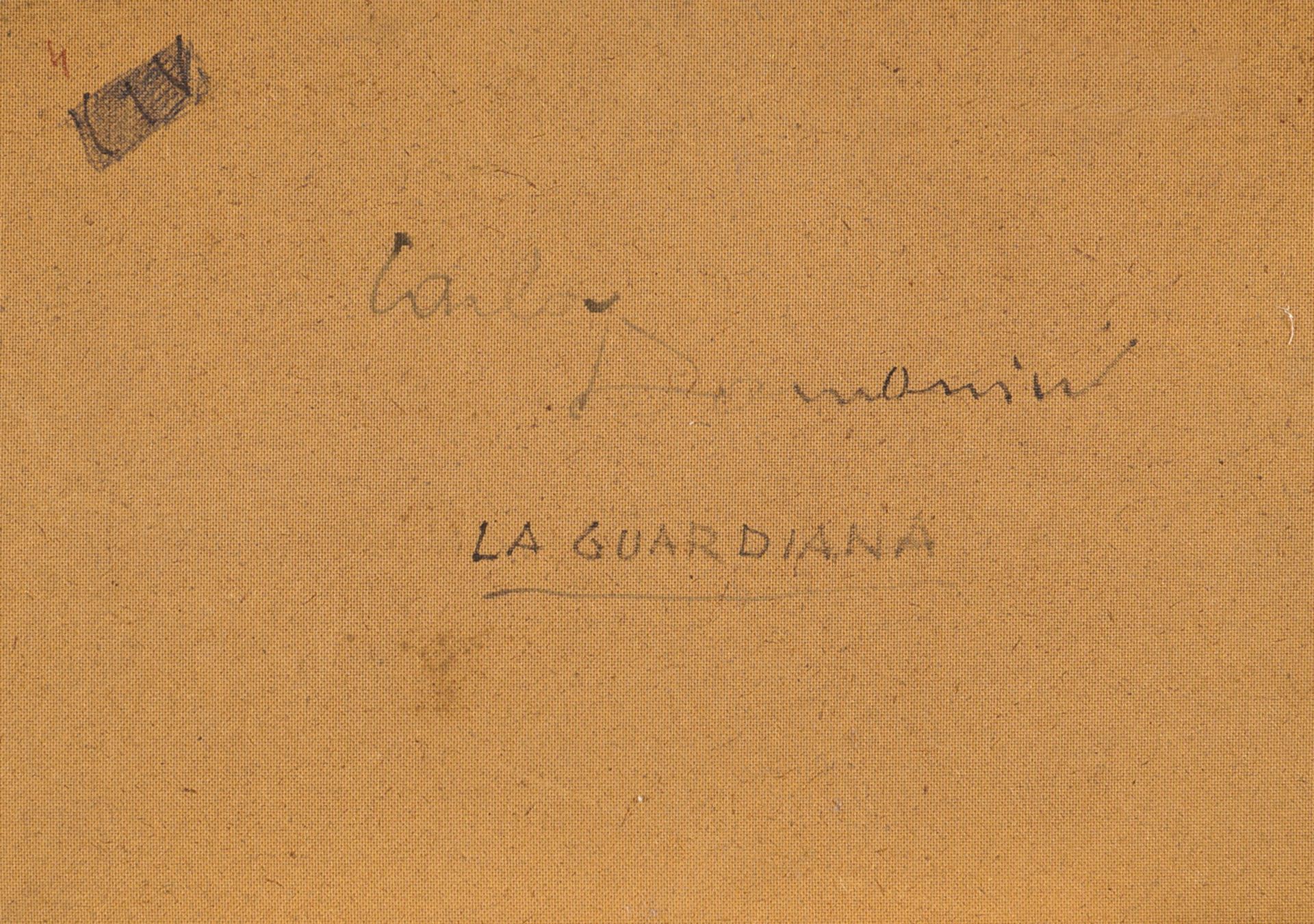 Carlo Domenici Livorno 1889 - Portoferraio 1981 35x50 cm. "The guard", oil on masonite, signed ( - Bild 2 aus 2