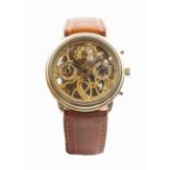 An Audemars Piguet Squelette Chronograph wristwatch 1980/90s  18K gold circular watchcase of a