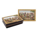 "An Italian turtle and micromosaic snuff box Rome, early 19th century 2x7,6x5,1 cm. rectangular-