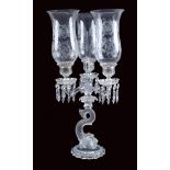 A pair of Baccarat crystal "Dauphin" flambeaux France, 20th century h. 70 cm. Three branch