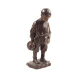 Antonio Ugo Palermo 1870-1956 h. 21 cm. "Schoolboy", bronze with brown patina, signed