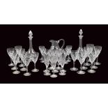 A service of St. Louis crystal glasses (35) France, 20th century  model "Bristol", composed of 8