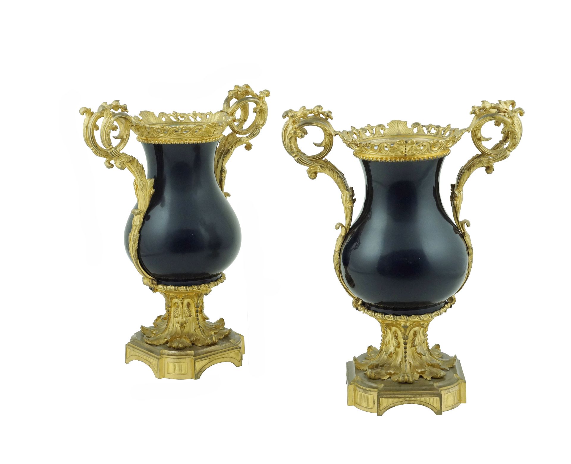 A pair of Louis XV style porcelain vases