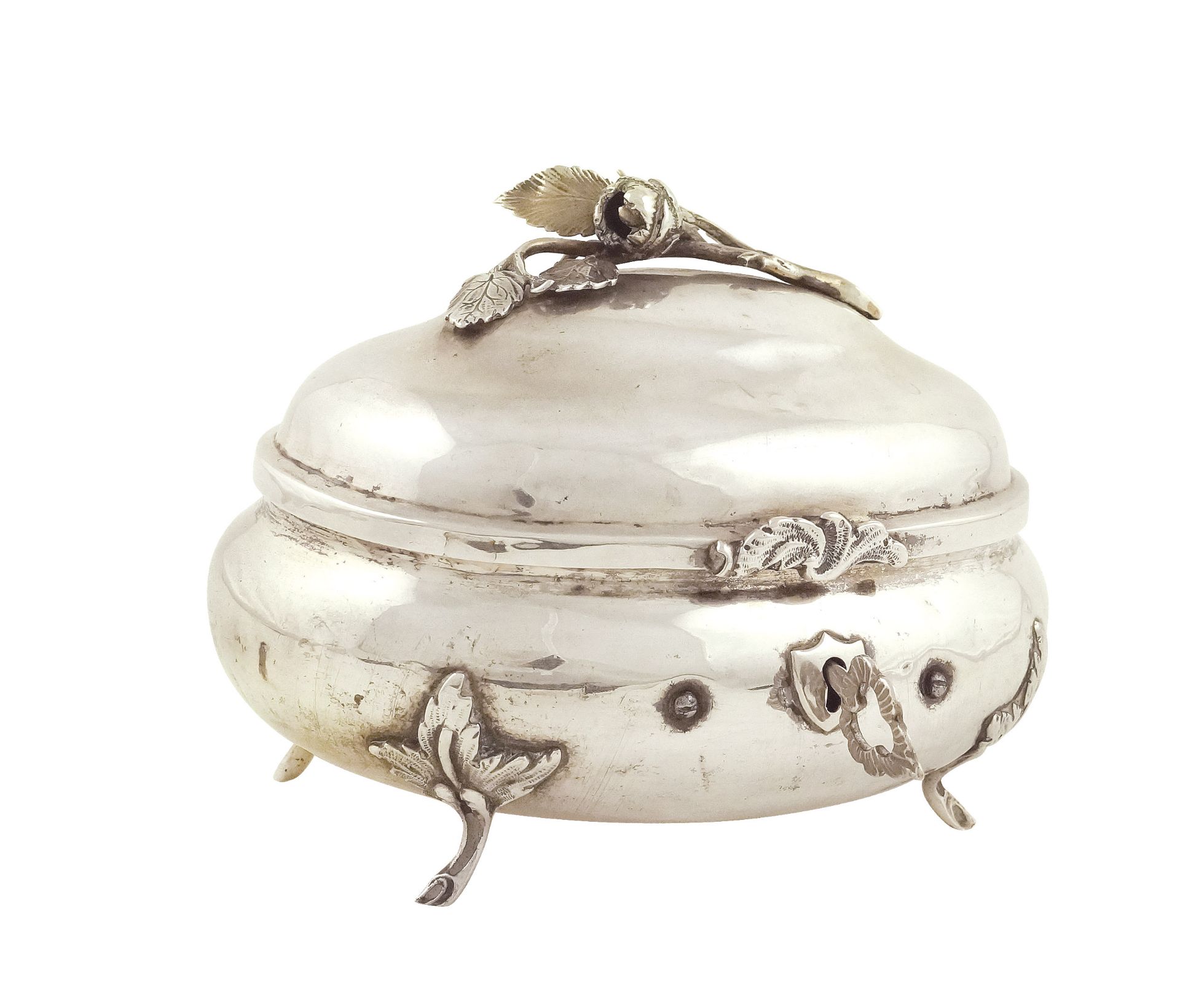 A silver jewellery casket