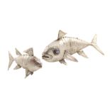A pair of 925 silver fishes