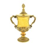 An English gilt-silver cup with cover