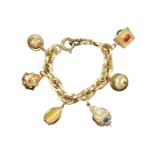 An 18K gold charms bracelet