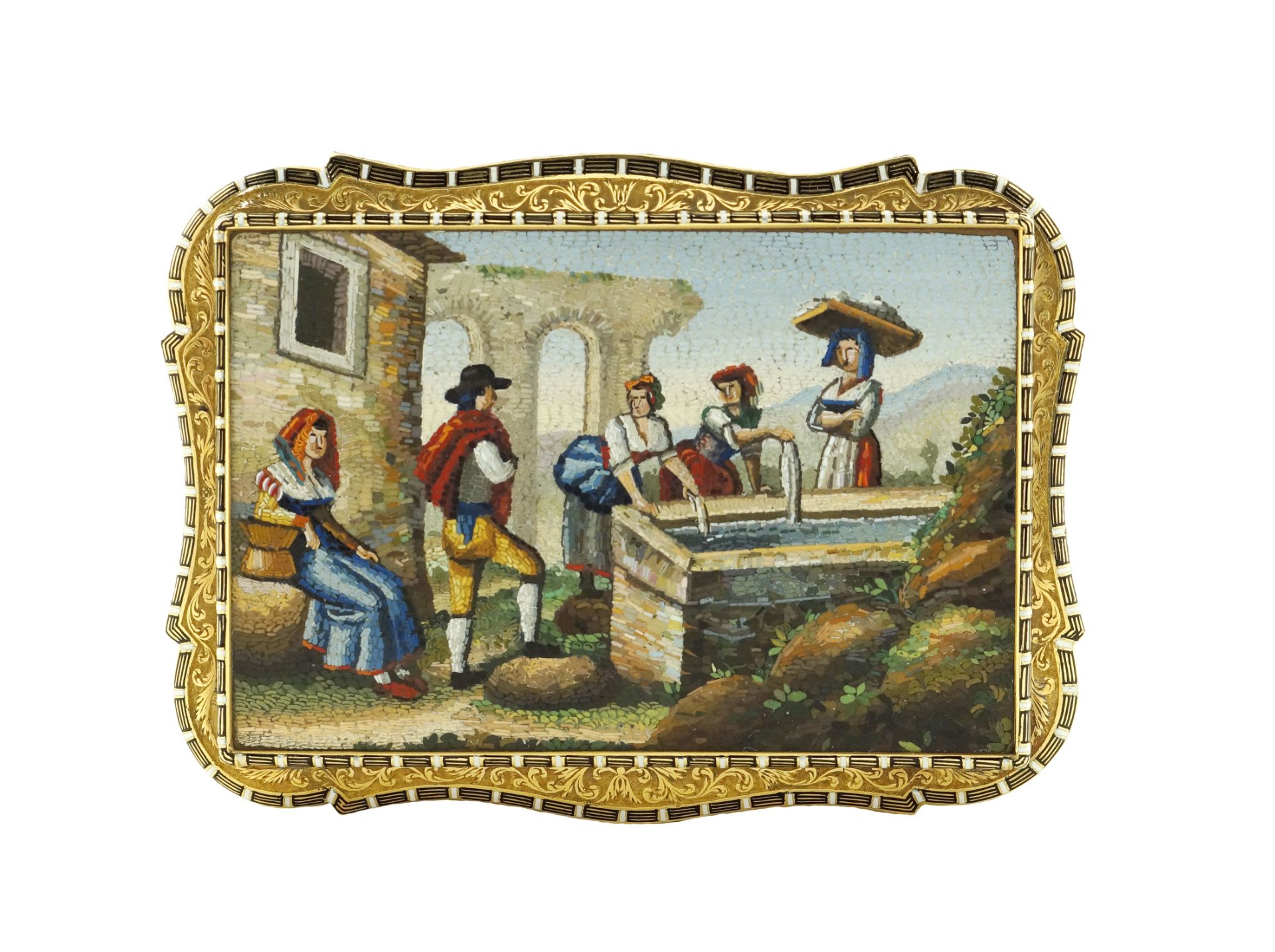 A Swiss 18k gold and micromosaic snuff box - Bild 2 aus 4