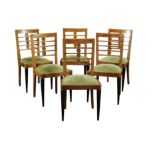 A lot of six French Deco mahogany chairs (6)