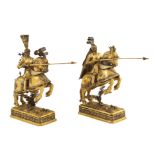 A pair of German gilt-silver sculptures