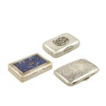 A lot of three different silver snuff boxes