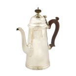 An English silver egoiste coffee pot