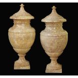 A pair of great broccatello di Spagna marble vases