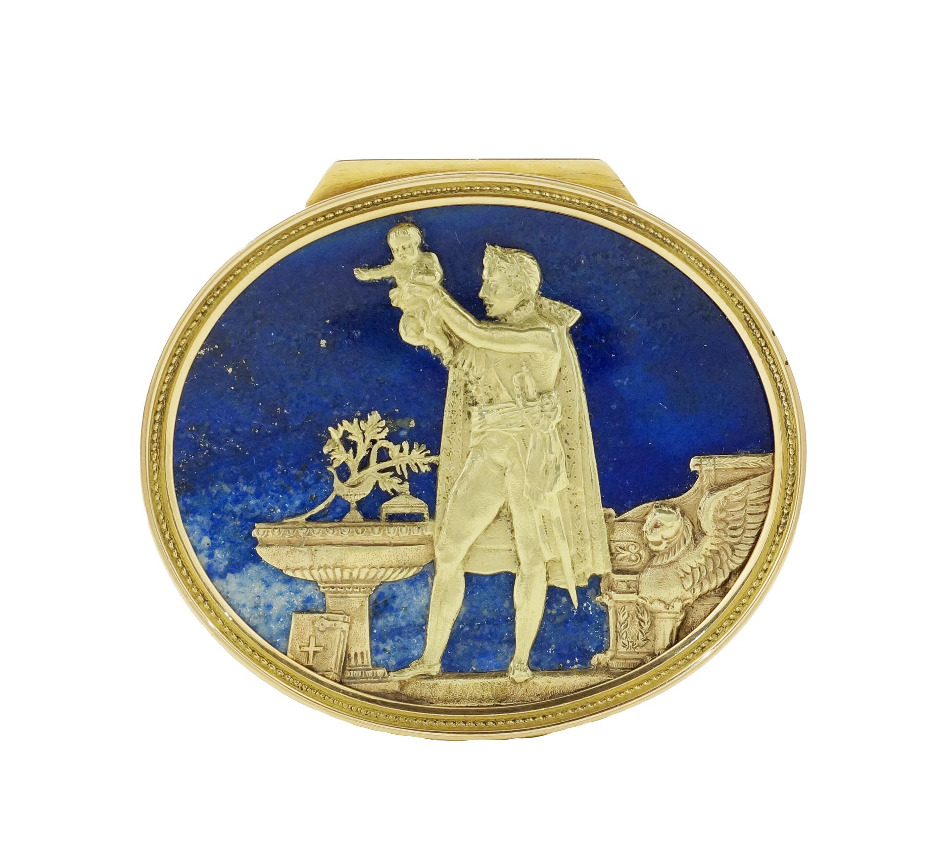 A French gold and lapis lazuli snuff box - Bild 2 aus 3