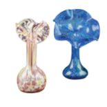 Two colored glass vases (2)