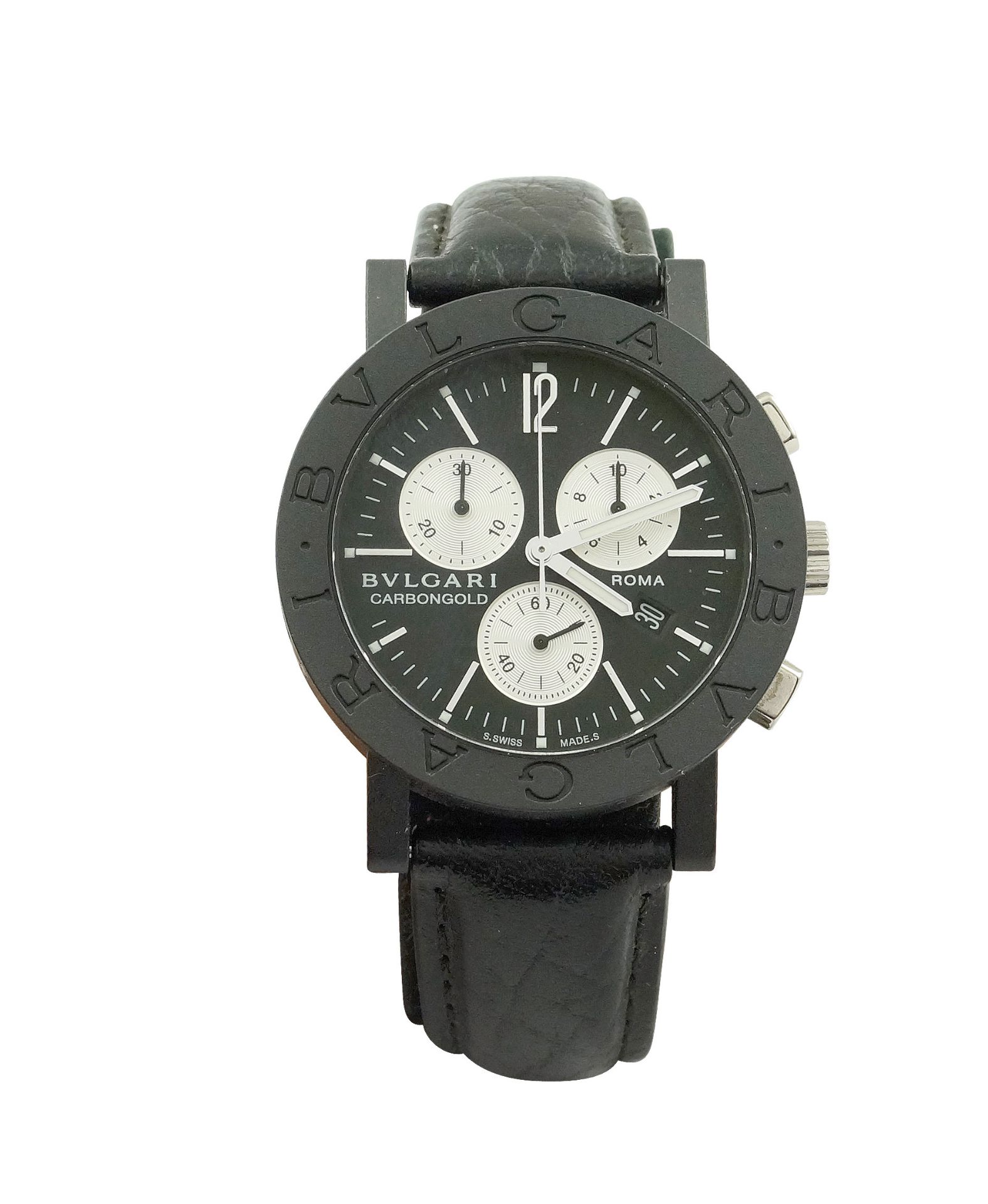 A Bulgari Carbongold chronograph wrist watch