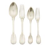 A French silver flatware service (49)