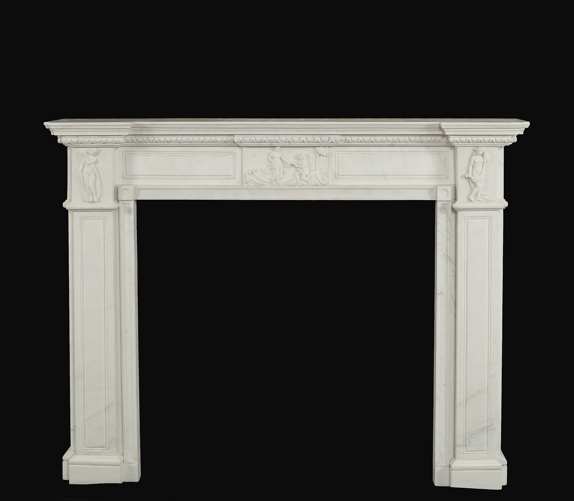 A white marble chimney